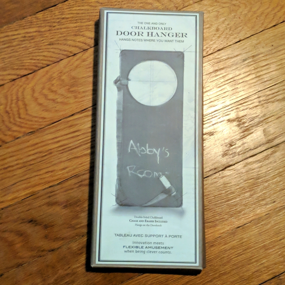 Restoration Hardware Chalkboard Door Hanger - Gray